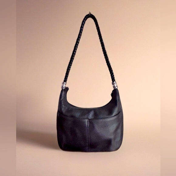 Brighton Barbados Ziptop Leather Handbag - Black purple interior - Picture 4 of 7